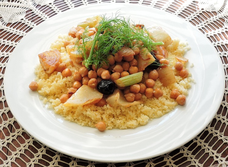Couscous with Fennel, Onions and Chick Peas - Couscous Recipe