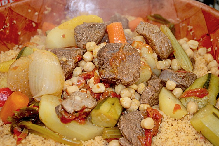 Hearty Carrots, Potatoes and Onions with Chickpeas and Couscous - Couscous Recipe