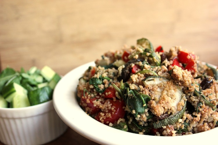 Couscous Salad with Eggplant, Zucchini and Tomatoes - Couscous Recipe